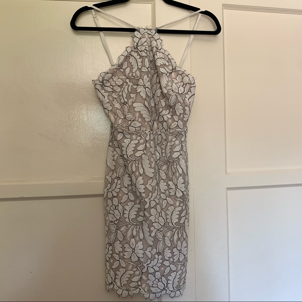 Lulus Size Small Dress Black And White Floral/Lace